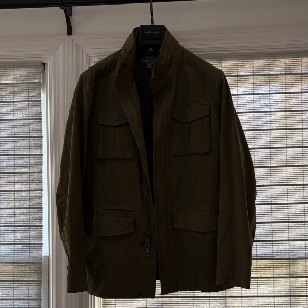 Vince Men's Military Style Jacket in Olive